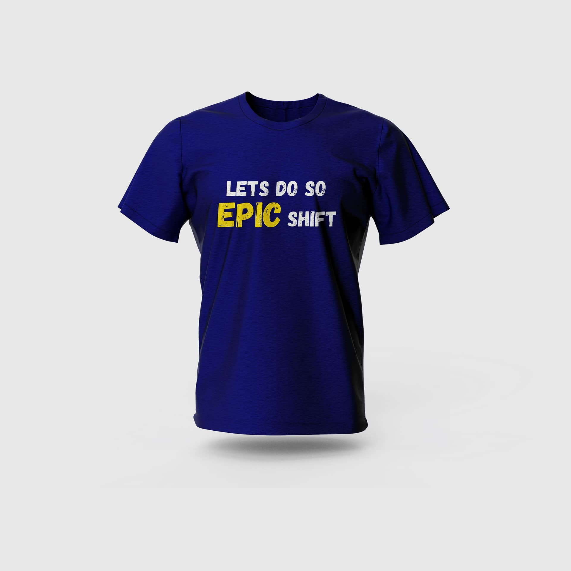 Men Blue Cotton T-Shirt