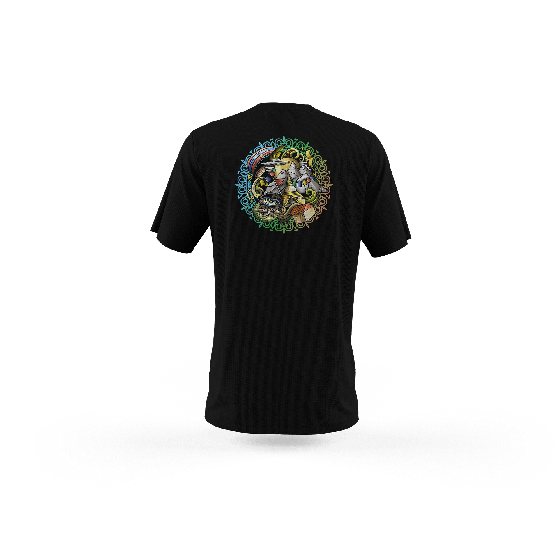 Men Black Cotton T-Shirt - Image 2