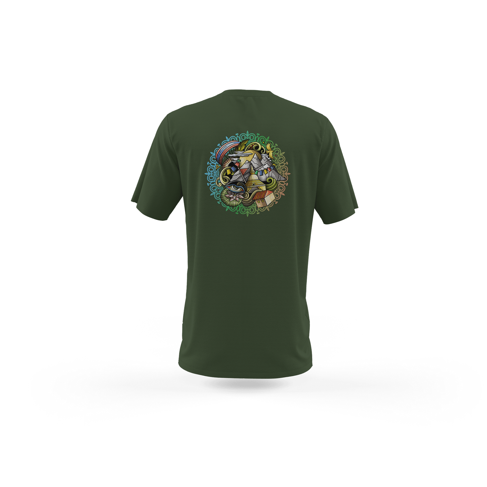 Men Green Cotton T-Shirt - Image 2