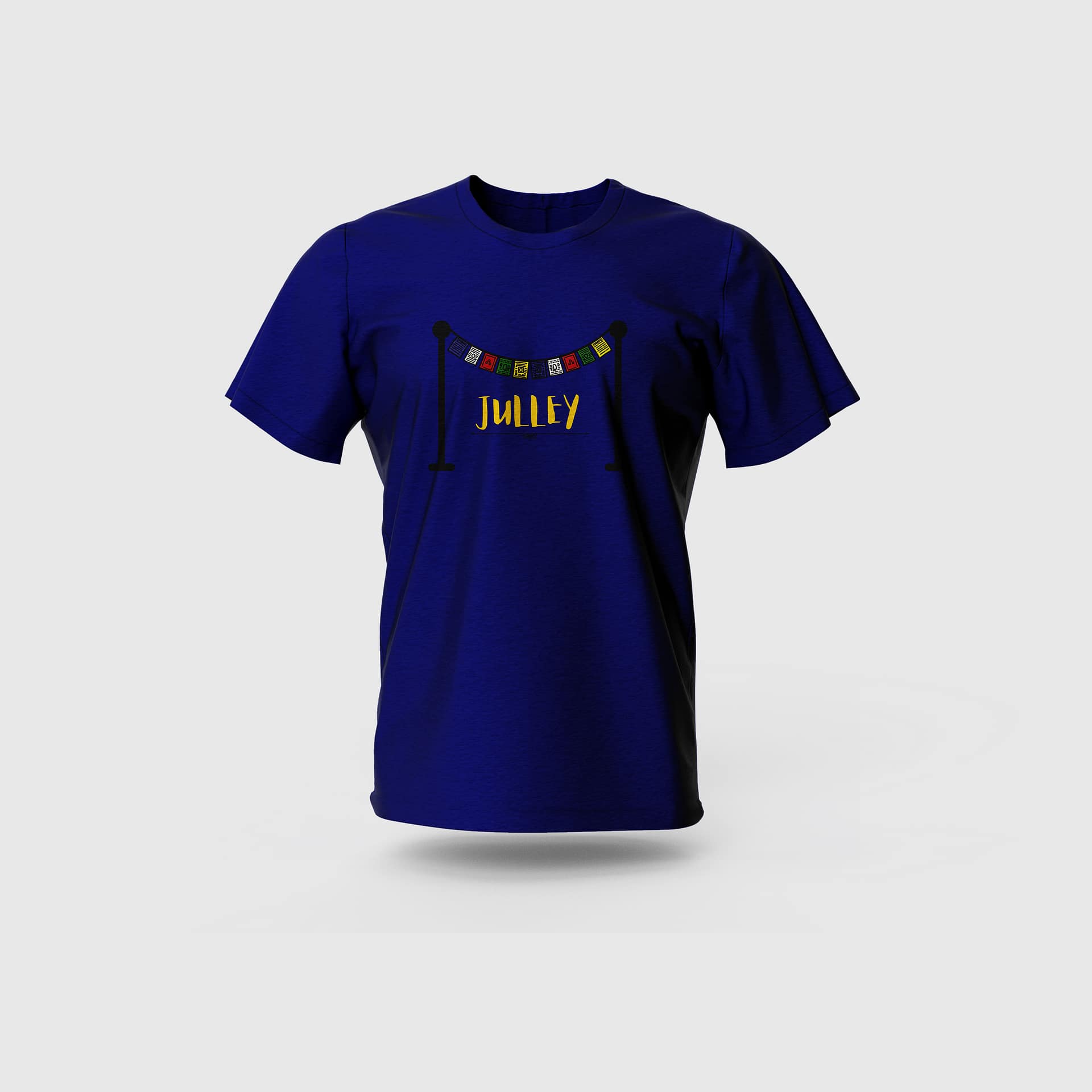 Men Blue Cotton T-Shirt