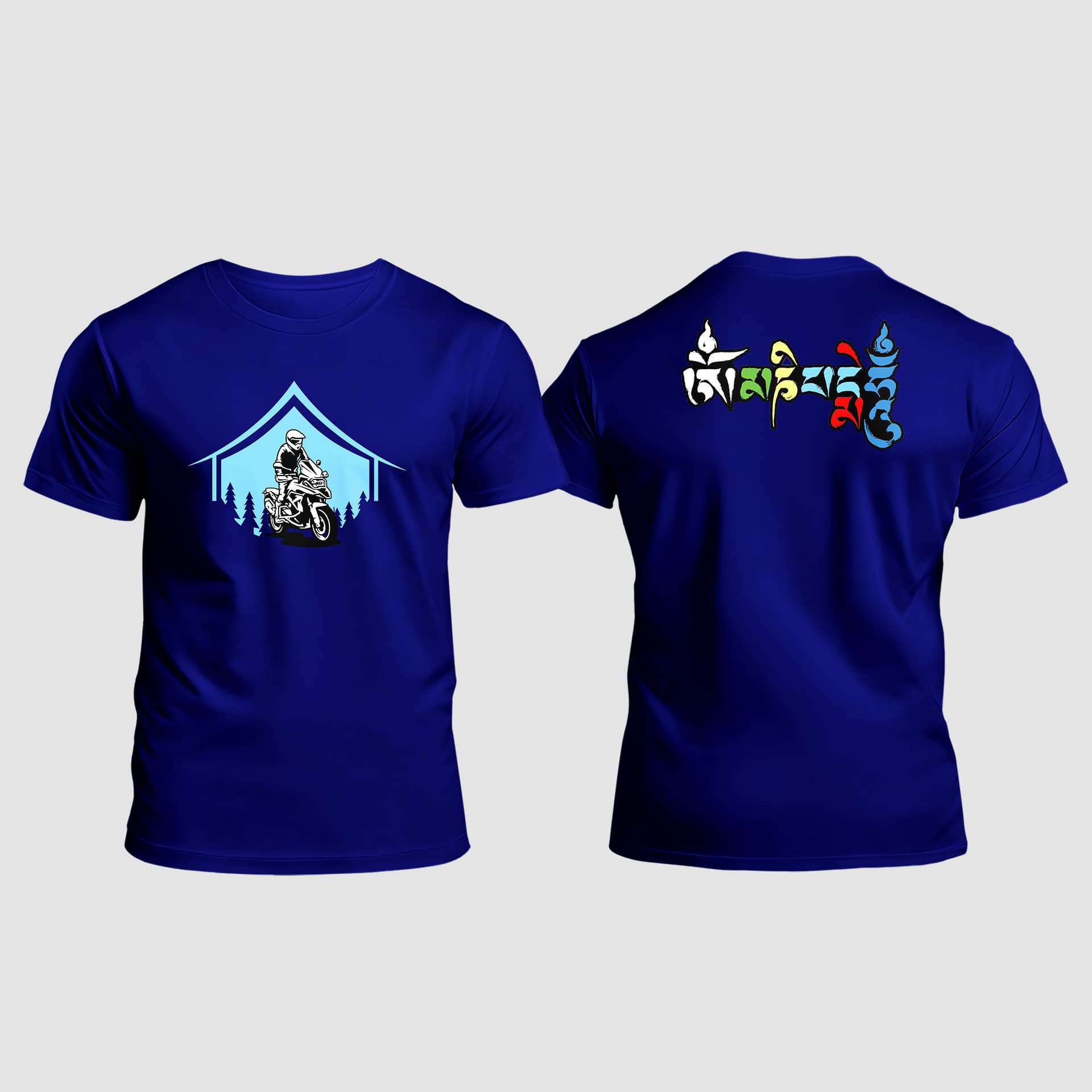 Men Blue Cotton T-Shirt