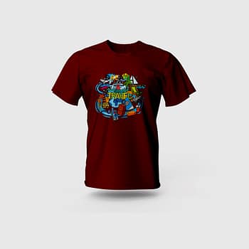 Men Maroon Cotton T-Shirt