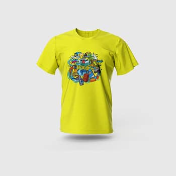 Men Yellow Cotton T-Shirt